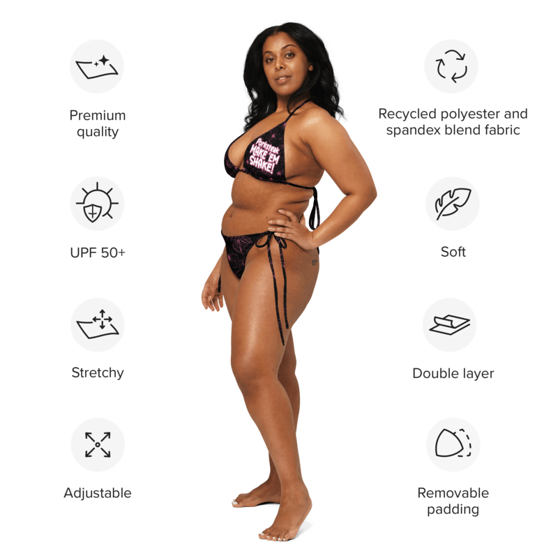 Make ‘em Shake - All-Over Print Recycled String Bikini